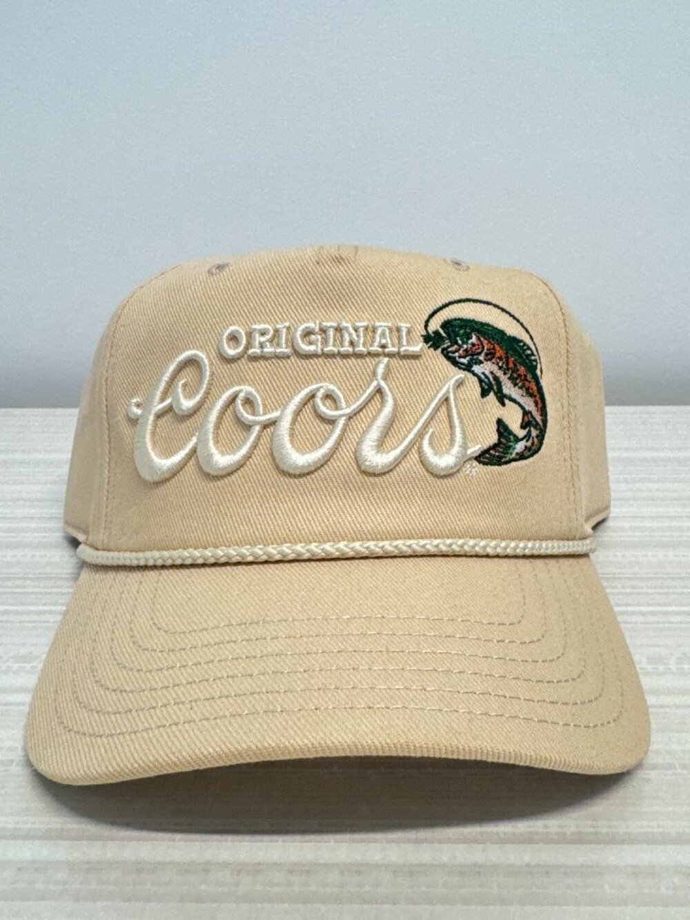 COORS Banquet Fishing Snapback Hat Cap Mad Engine Cream OSFM Adult Brand New COO